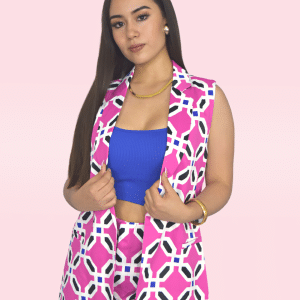 Chaleco rosa estampado