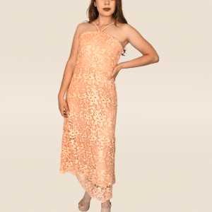 Vestido encaje coral