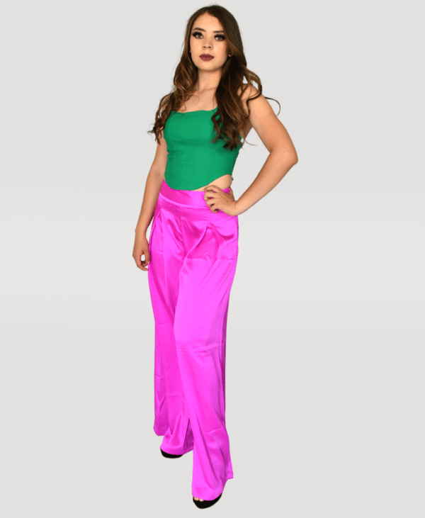 Pantalón satinado negro