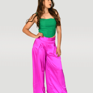 Pantalón satinado negro
