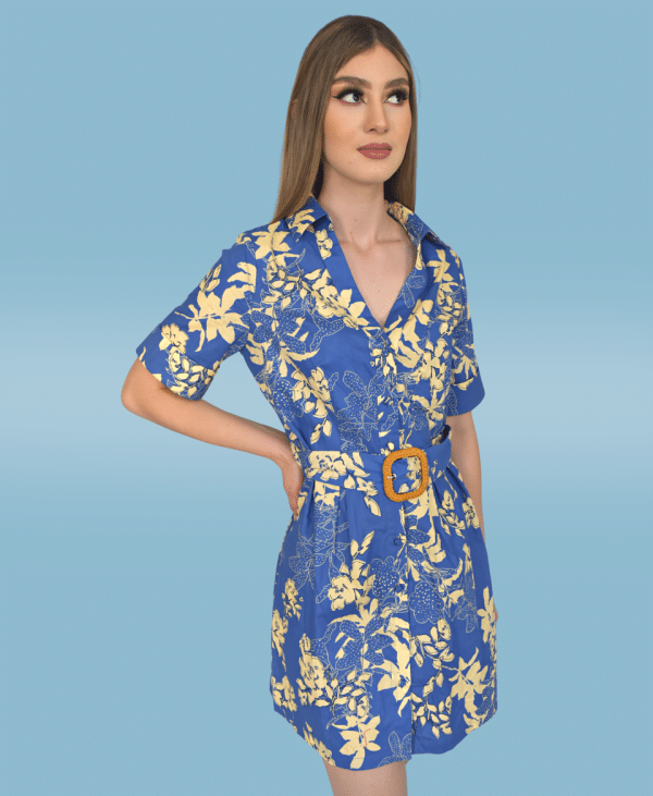 Vestido azul estampado